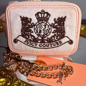 Juicy Couture Pink Scottie Dog Square Zip Wallet Coin Purse Keychain NWT